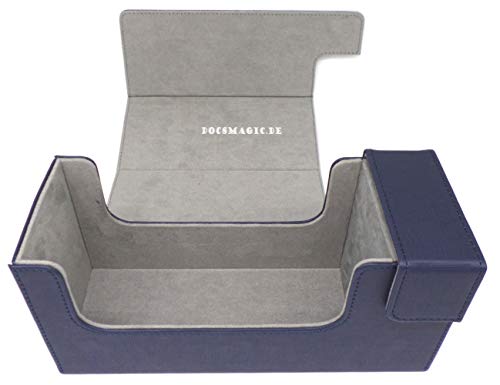 docsmagic.de Premium Magnetic Tray Long Box Dark Blue Small - Card Deck Storage - Kartenbox Aufbewahrung Transport Dunkelblau von docsmagic.de