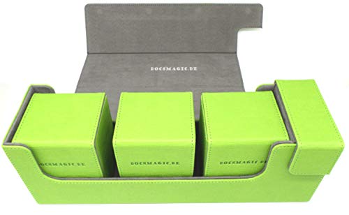 docsmagic.de Premium Magnetic Tray Long Box Light Green Medium + 3 Flip Boxes - Hellgrün von docsmagic.de