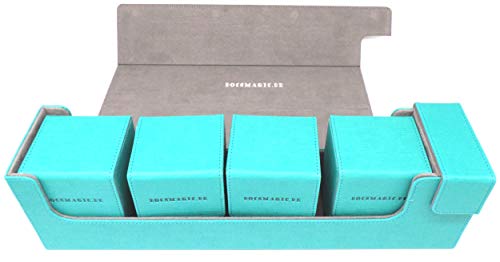 docsmagic.de Premium Magnetic Tray Long Box Mint Large + 4 Flip Boxes - Aqua von docsmagic.de