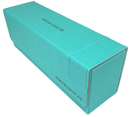 docsmagic.de Premium Magnetic Tray Long Box Mint Medium - Card Deck Storage - Kartenbox Aufbewahrung Transport Aqua von docsmagic.de