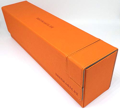 docsmagic.de Premium Magnetic Tray Long Box Orange Large - Card Deck Storage - Kartenbox Aufbewahrung Transport Orange von docsmagic.de