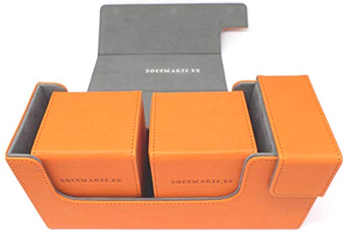 docsmagic.de Premium Magnetic Tray Long Box Orange Small + 2 Flip Boxes - Orange von docsmagic.de