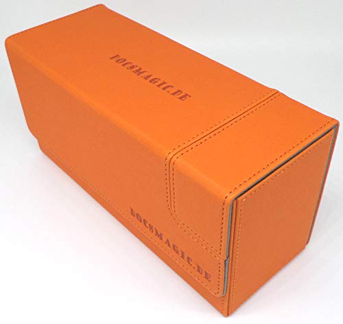 docsmagic.de Premium Magnetic Tray Long Box Orange Small - Card Deck Storage - Kartenbox Aufbewahrung Transport Orange von docsmagic.de