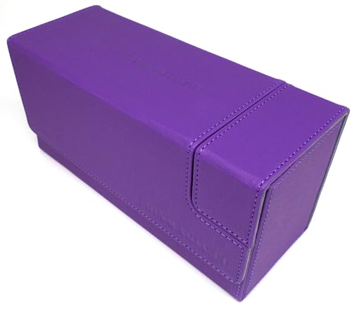 docsmagic.de Premium Magnetic Tray Long Box Purple Small - Card Deck Storage - Kartenbox Aufbewahrung Transport Lila von docsmagic.de