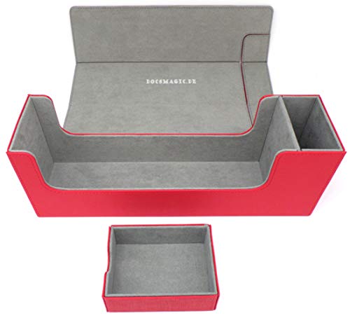 docsmagic.de Premium Magnetic Tray Long Box Red Medium - Card Deck Storage - Kartenbox Aufbewahrung Transport Rot von docsmagic.de
