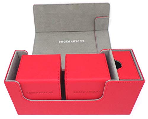 docsmagic.de Premium Magnetic Tray Long Box Red Small + 2 Flip Boxes - Rot von docsmagic.de