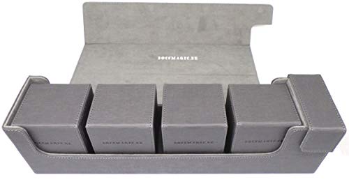 docsmagic.de Premium Magnetic Tray Long Box Silver Large + 4 Flip Boxes - Silber von docsmagic.de