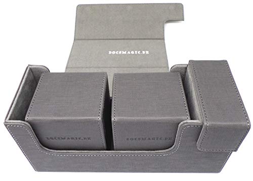 docsmagic.de Premium Magnetic Tray Long Box Silver Small + 2 Flip Boxes - Silber von docsmagic.de