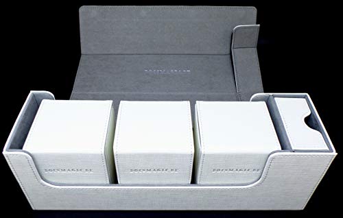 docsmagic.de Premium Magnetic Tray Long Box White Medium + 3 Flip Boxes - Weiss von docsmagic.de