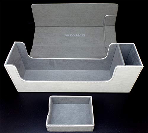 docsmagic.de Premium Magnetic Tray Long Box White Medium - Card Deck Storage - Kartenbox Aufbewahrung Transport Weiss von docsmagic.de