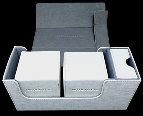 docsmagic.de Premium Magnetic Tray Long Box White Small + 2 Flip Boxes - Weiss von docsmagic.de