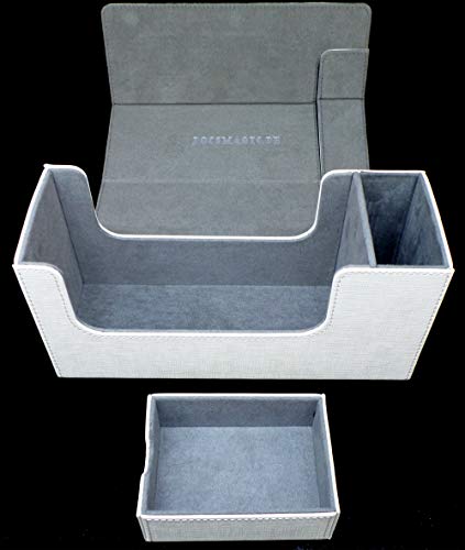 docsmagic.de Premium Magnetic Tray Long Box White Small - Card Deck Storage - Kartenbox Aufbewahrung Transport Weiss von docsmagic.de
