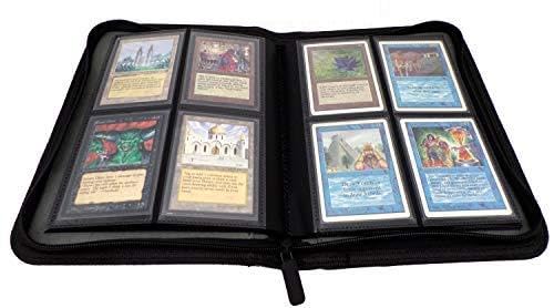 docsmagic.de Premium Pro-Player 4-Pocket Zip-Album Black - 160 Card Binder - MTG - PKM - YGO - Reissverschluss Schwarz von docsmagic.de