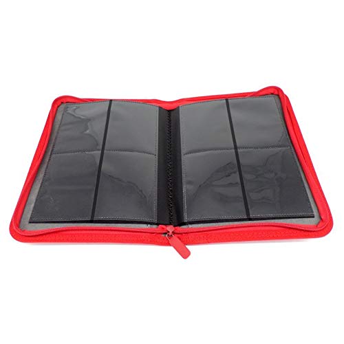 docsmagic.de Premium Pro-Player 4-Pocket Zip-Album Red - 160 Card Binder - MTG - PKM - YGO - Reissverschluss Rot von docsmagic.de