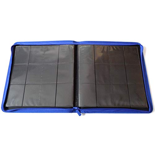 docsmagic.de Pro-Player 12-Pocket Playset Zip-Album Dark Blue - 480 Card Binder - MTG - PKM - YGO - Reissverschluss Dunkelblau von docsmagic.de