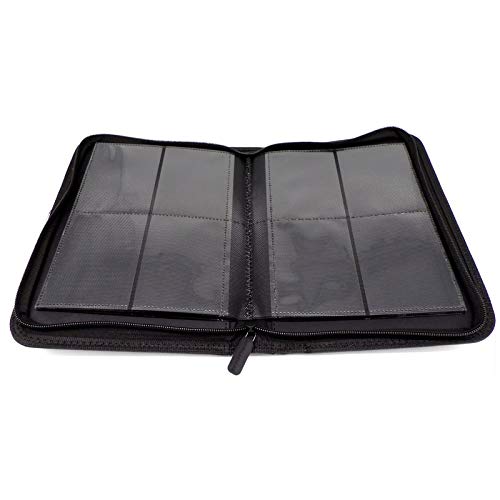 docsmagic.de Pro-Player 4-Pocket Zip-Album Black - 160 Card Binder - MTG - PKM - YGO - Reissverschluss Schwarz von docsmagic.de