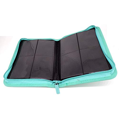 docsmagic.de Pro-Player 4-Pocket Zip-Album Mint - 160 Card Binder - MTG - PKM - YGO - Reissverschluss Aqua von docsmagic.de