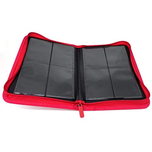 docsmagic.de Pro-Player 4-Pocket Zip-Album Red - 160 Card Binder - MTG - PKM - YGO - Reissverschluss Rot von docsmagic.de