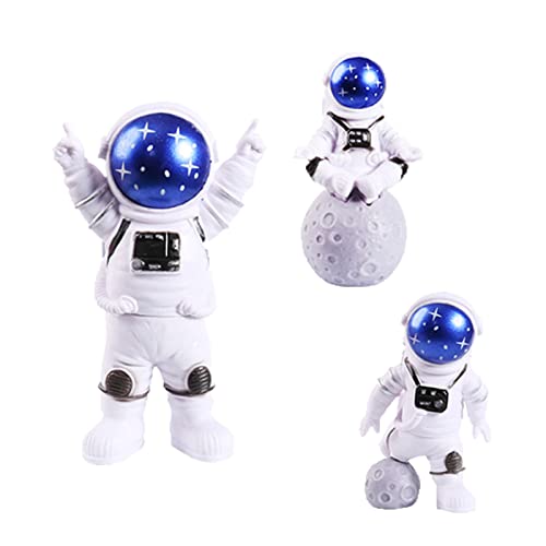 Astronauten Statue, Astronauten Figur Spielzeug, Astronauten Figuren Torte Deckel, Astronaut Ornaments Spaceman Statue für Desktop Autoinnenraum Geburtstagstorte, Geschenk für Kinder (Stern Blau 3) von doepeBAE