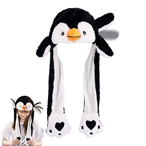 doepeBAE Hasen Mütze mit Beweglichen Ohren, Hasen Hut mit Wackelohren, Lustiger Hut für Erwachsene Kinder, Partyhüte Urlaub Weihnachten Weihnachtsmann Cosplay Mütze, Weich und Bequem (Schwarz) von doepeBAE