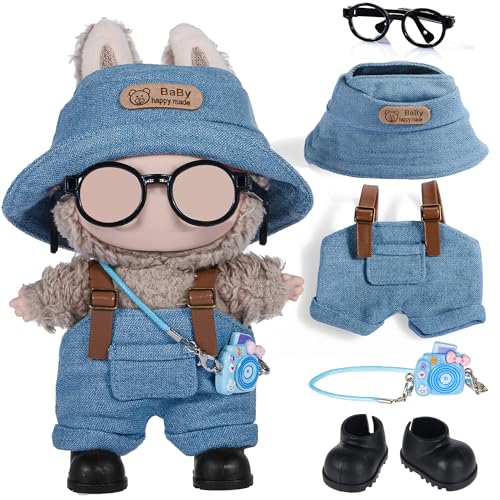 17 cm langes Mode-Puppen-Kleidungs- und Zubehör-Set beinhaltet: Hut, Overall, Schuhe, Brille und Tasche, niedliche Kleidung zum Verkleiden, einzigartiger Stil (Dolle nicht im Lieferumfang enthalten 17 cm langes Mode-Puppen-Kleidungs- und Zubehör-Set beinhaltet: Hut, Overall, Schuhe, Brille und Tasche, niedliche Kleidung zum Verkleiden, einzigartiger Stil (Dolle nicht im Lieferumfang enthalten von dollbie