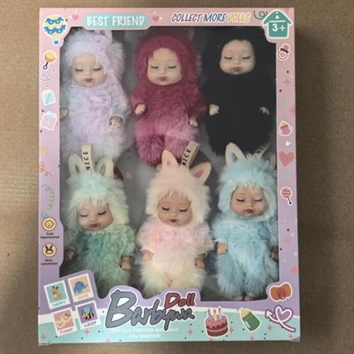6 Stück 4 Zoll kleine realistische schlafende Miniatur Wiedergeburt lebenswürdige wiedergeborene Mini-Babypuppen mit Kleidung Spielzeug für Mädchen Kleinkinder und Kinder Geschenk 6 Stück 4 Zoll kleine realistische schlafende Miniatur Wiedergeburt lebenswürdige wiedergeborene Mini-Babypuppen mit Kleidung Spielzeug für Mädchen Kleinkinder und Kinder Geschenk von dollbie