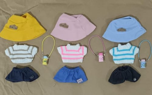 Fashion 3 Sets Knit 17cm Dolls Clothes Outfits and Accessories Include 3 Hat, 3 Sweater, 3 Pants, 3 Bags-Soft & Stylish Costume Accessories (Doll Not Included) von dollbie