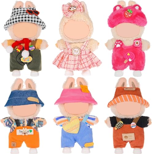 Insgesamt 6 Sets Puppenkleidung und Zubehör für 17cm Puppen enthalten Outfit Kleid- weich & stilvoll Kostüm Payset (Puppe Nicht enthalten) von dollbie