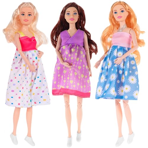 Dollbie 11,5 Zoll Schwangere Puppe enthalten 3pcs Mommy Dolls, EIN kleines Baby im Bauch, das Sich öffnet, um Baby in und aus für Kinder Alter 3+ von dollbie