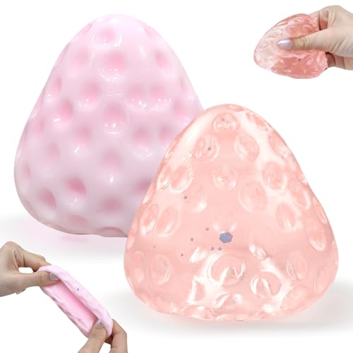 2 Stück Squishy Erdbeer Stressball,Weiches Anti-Stress Quetschball Spielzeug für Kinder & Erwachsene, Süßes Geschenk gegen Stress 2 Stück Squishy Erdbeer Stressball,Weiches Anti-Stress Quetschball Spielzeug für Kinder & Erwachsene, Süßes Geschenk gegen Stress von donciety