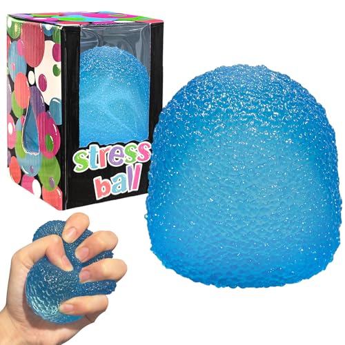 Stressabbau Sensorik Ball für Kinder Erwachsene, Weiches Fidget Spielzeug zur Angstlinderung, Strukturiertes Quetschspielzeug für Fokus und Entspannung (Farbe, Blau) von donciety