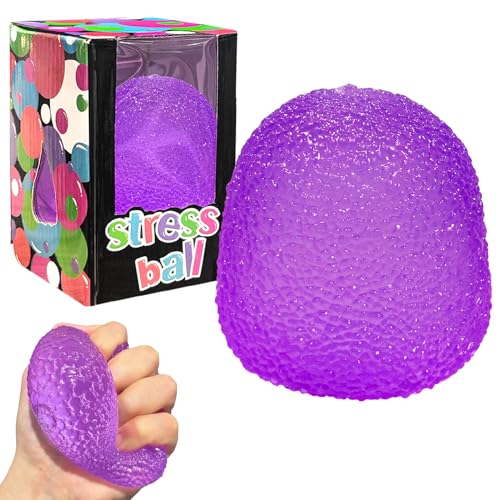 Stressabbau Sensorik Ball für Kinder Erwachsene, Weiches Fidget Spielzeug zur Angstlinderung, Strukturiertes Quetschspielzeug für Fokus und Entspannung (Farbe, Lila) von donciety