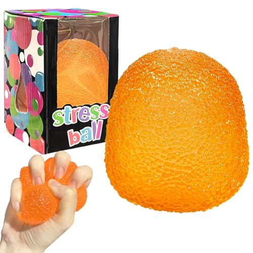 Stressabbau Sensorik Ball für Kinder Erwachsene, Weiches Fidget Spielzeug zur Angstlinderung, Strukturiertes Quetschspielzeug für Fokus und Entspannung (Orange, Orange) von donciety