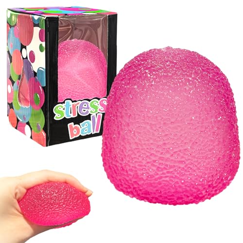 Stressabbau Sensorik Ball für Kinder Erwachsene, Weiches Fidget Spielzeug zur Angstlinderung, Strukturiertes Quetschspielzeug für Fokus und Entspannung (Farbe, Rosa) von donciety