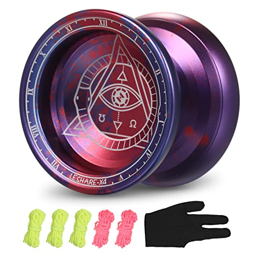Doorslay Professionelles Nicht Reagierendes Yoyo - Aluminiumlegierung Ball für Kinder, Anfänger, Fortgeschrittene Spieler Mit 5 Saiten & Handschuhen von doorslay
