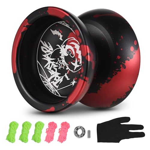 doorslay Professioneller Yoyo, Weihnachts Yoyo für Kinder Erwachsene, Wettbewerbsfähiger Aluminium JoJo für Anfänger und professionelle Spieler, Jo-jo Ball mit Jo Jo Handschuh + 5 JoJo String Set von doorslay