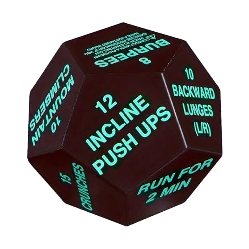 drburpily Fitnessgewohnheiten mit langlebigen PU Schaumwürfeln. Zuverlässiger Trainingsbegleiter. 12 seitiger, Abgerundeter digitaler Würfel. Fitnessspielwürfel, Grün von drburpily