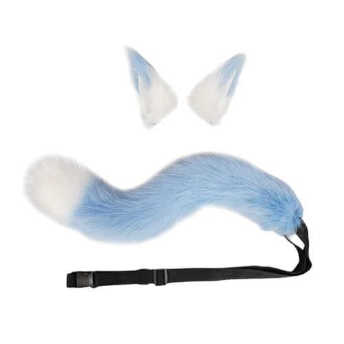 drburpily Schwanz Cosplay Set, formbar und biegbar, für Cosplay Shows und Halloween Partys, keine Verschiebung, Plüsch Wolfskatze, farbecht, Blau drburpily Schwanz Cosplay Set, formbar und biegbar, für Cosplay Shows und Halloween Partys, keine Verschiebung, Plüsch Wolfskatze, farbecht, Blau von drburpily