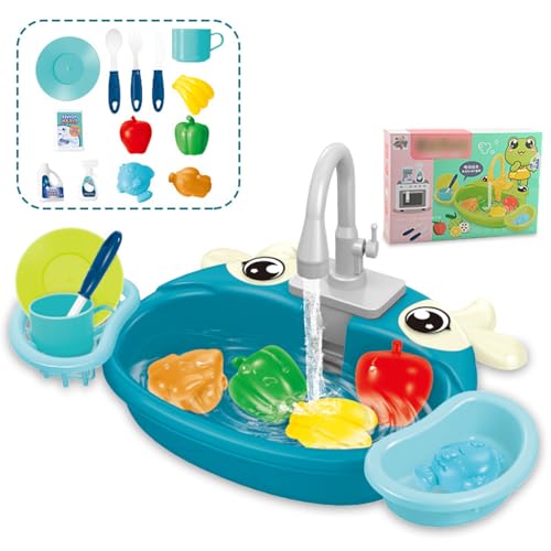 drburpily Zirkulierendes Wasser Küchenspülenspielzeug, lehrreich und unterhaltsam für Kinder, simulierte Küchenspüle ist einfach zusammenzubauen, Blau drburpily Zirkulierendes Wasser Küchenspülenspielzeug, lehrreich und unterhaltsam für Kinder, simulierte Küchenspüle ist einfach zusammenzubauen, Blau von drburpily