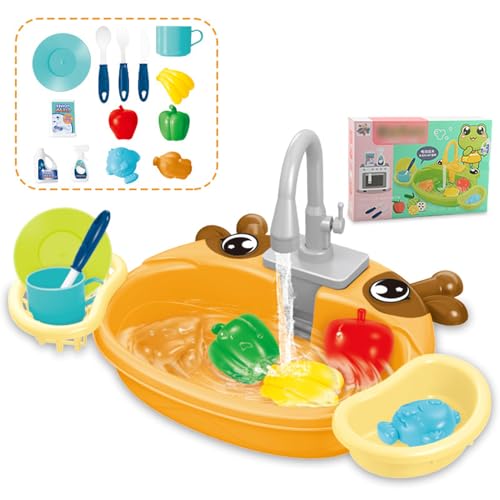 drburpily Zirkulierendes Wasser Küchenspülenspielzeug, lehrreich und unterhaltsam für Kinder, simulierte Küchenspüle ist einfach zusammenzubauen, Gelb drburpily Zirkulierendes Wasser Küchenspülenspielzeug, lehrreich und unterhaltsam für Kinder, simulierte Küchenspüle ist einfach zusammenzubauen, Gelb von drburpily