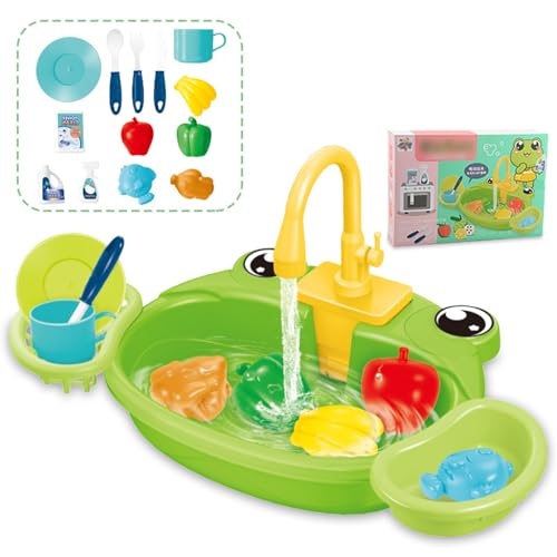 drburpily Zirkulierendes Wasser Küchenspülenspielzeug, lehrreich und unterhaltsam für Kinder, simulierte Küchenspüle ist einfach zusammenzubauen, Grün drburpily Zirkulierendes Wasser Küchenspülenspielzeug, lehrreich und unterhaltsam für Kinder, simulierte Küchenspüle ist einfach zusammenzubauen, Grün von drburpily