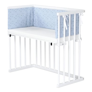 dreamgood Beistellbett Buche weiß lackiert / Matratze Prime Air / Nestchen, horizontblau Sternemix weiß/saphirblau dreamgood Beistellbett Buche weiß lackiert / Matratze Prime Air / Nestchen, horizontblau Sternemix weiß/saphirblau von dreamgood