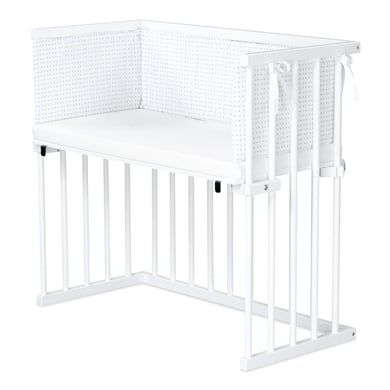 dreamgood Beistellbett Buche weiß lackiert / Matratze Prime Air / Nestchen, weiß Sternemix lichtgrau/silbergrau dreamgood Beistellbett Buche weiß lackiert / Matratze Prime Air / Nestchen, weiß Sternemix lichtgrau/silbergrau von dreamgood