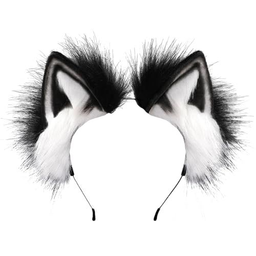dressfan Katzenohren Haarreif Niedlich Katze kostüm Verkleidung Zubehör,Damen & Mädchen Party Neko Stirnband Cosplay Kostüm Accessoire zu Karneval & Fasching & Halloween,Schwarz+Weiß dressfan Katzenohren Haarreif Niedlich Katze kostüm Verkleidung Zubehör,Damen & Mädchen Party Neko Stirnband Cosplay Kostüm Accessoire zu Karneval & Fasching & Halloween,Schwarz+Weiß von dressfan