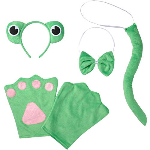 dressforfun 302042 - Kostüm Set Frosch für Erwachsene, Haarreif mit Augen, Handschuhe, Fliege und Schwanz von dressforfun
