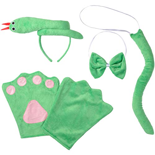 dressforfun 302044 - Kostüm Set Schlange für Erwachsene, Haarreif mit Schlange, Handschuhe, Fliege und Schwanz von dressforfun
