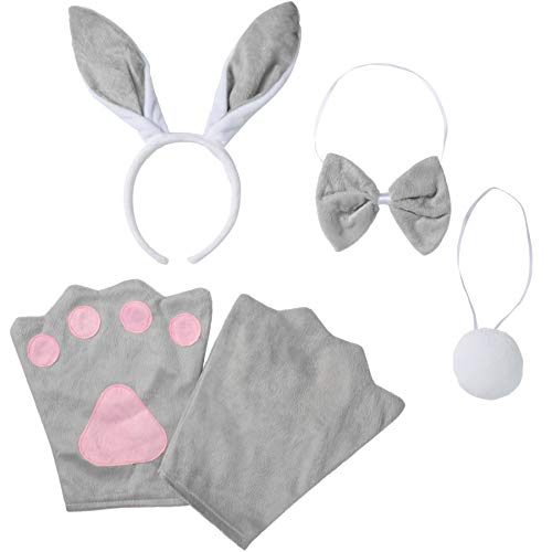 dressforfun 302046 - Kostüm Set Hase für Erwachsene, Haarreif mit Ohren, Handschuhe, Fliege und Schwanz von dressforfun