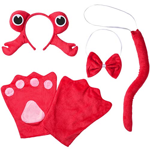 dressforfun 302053 - Kostüm Set Krabbe für Erwachsene, Haarreif mit Augen und Krabbenscheren, Handschuhe, Fliege und Schwanz von dressforfun