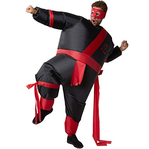 dressforfun 302353 - Aufblasbares Unisex Kostüm Ninja, Anzug mit angenähtem Gürtel und Band, inkl. Maske von dressforfun