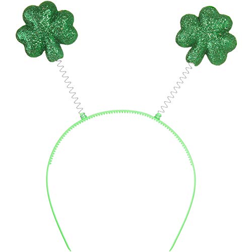 dressforfun 302547 - St. Patrick's Day glitzernde Kleeblätter, biegsamer Haarreif, grün von dressforfun
